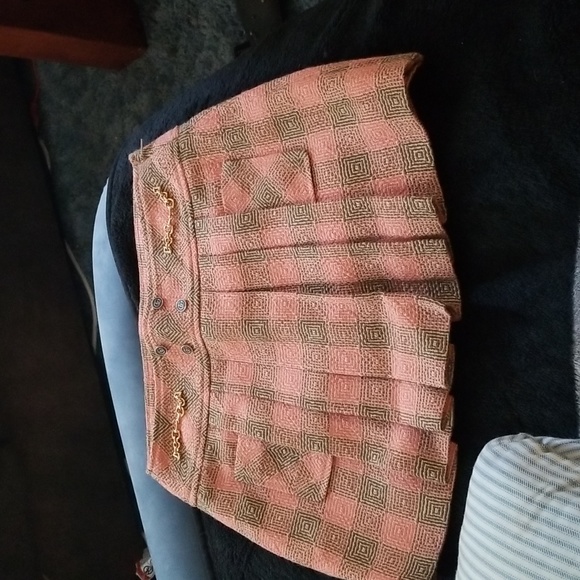 Pink and brown Gucci size 40 women's wool skirk.